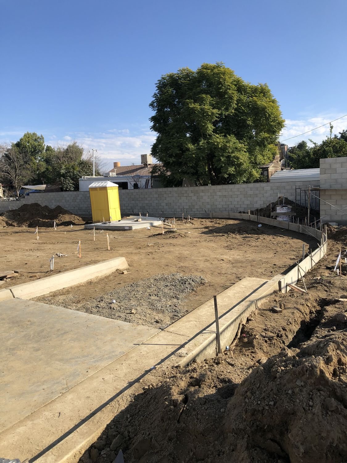 Vacant site cut, graded and formed