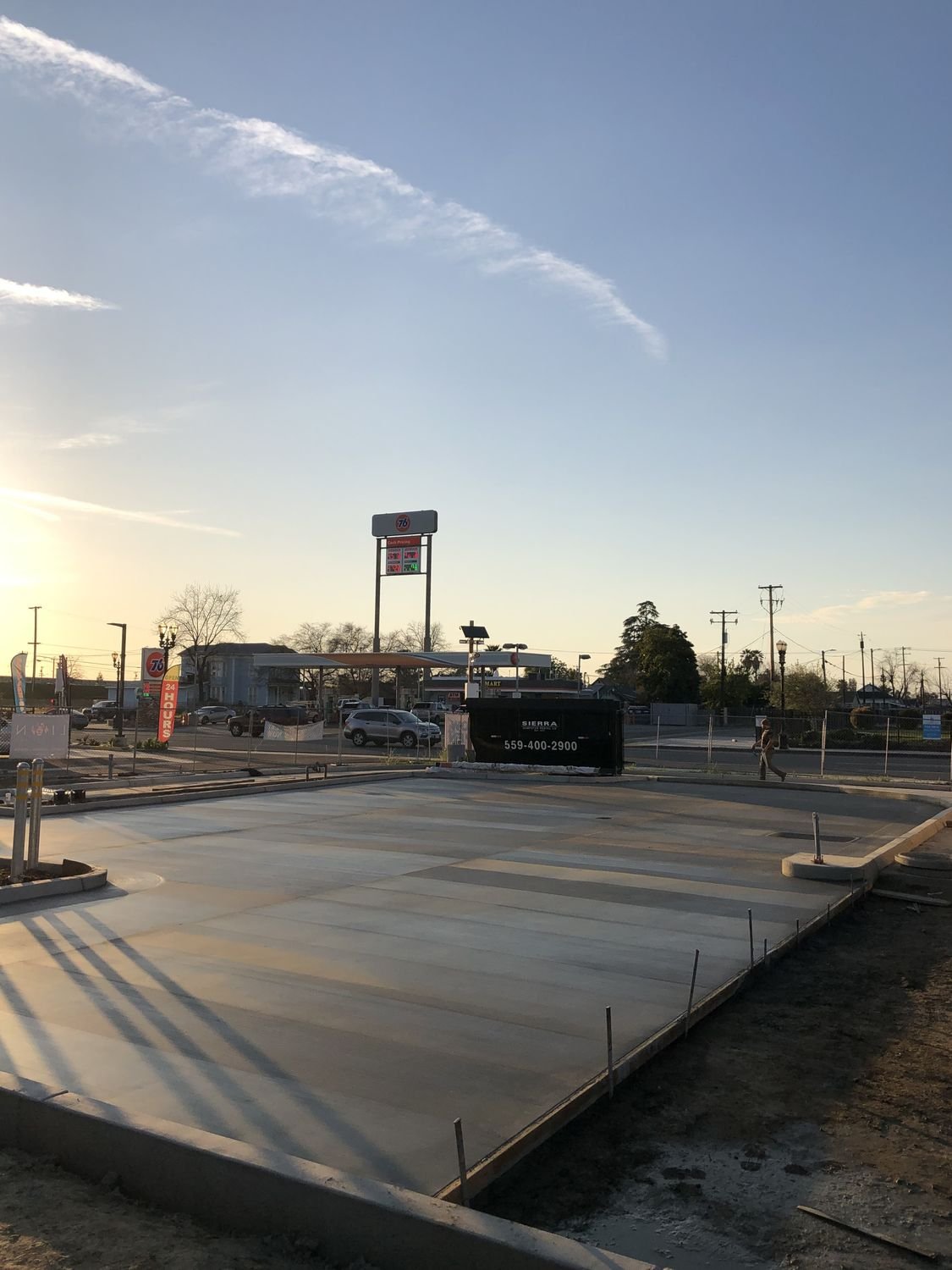 Large forecourt slab poured and finished