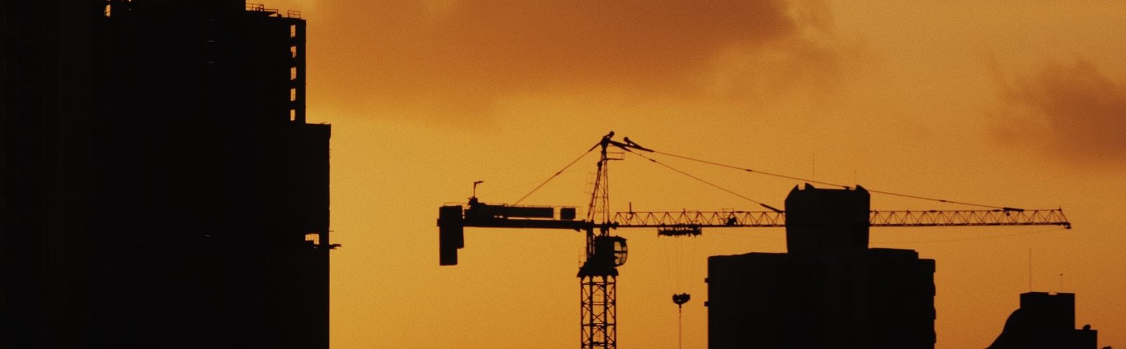 Completed commercial site at dusk